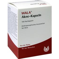 Eine Packung mit 100 Akne-Kapseln von WALA für die Haut.
